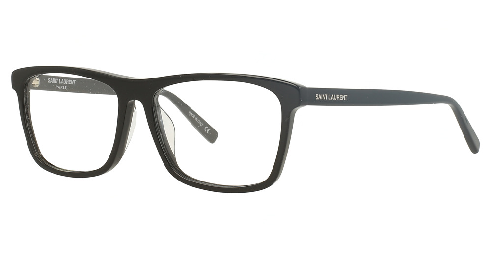 Saint Laurent SL 505/F square eyeglasses in Black Black Transparent