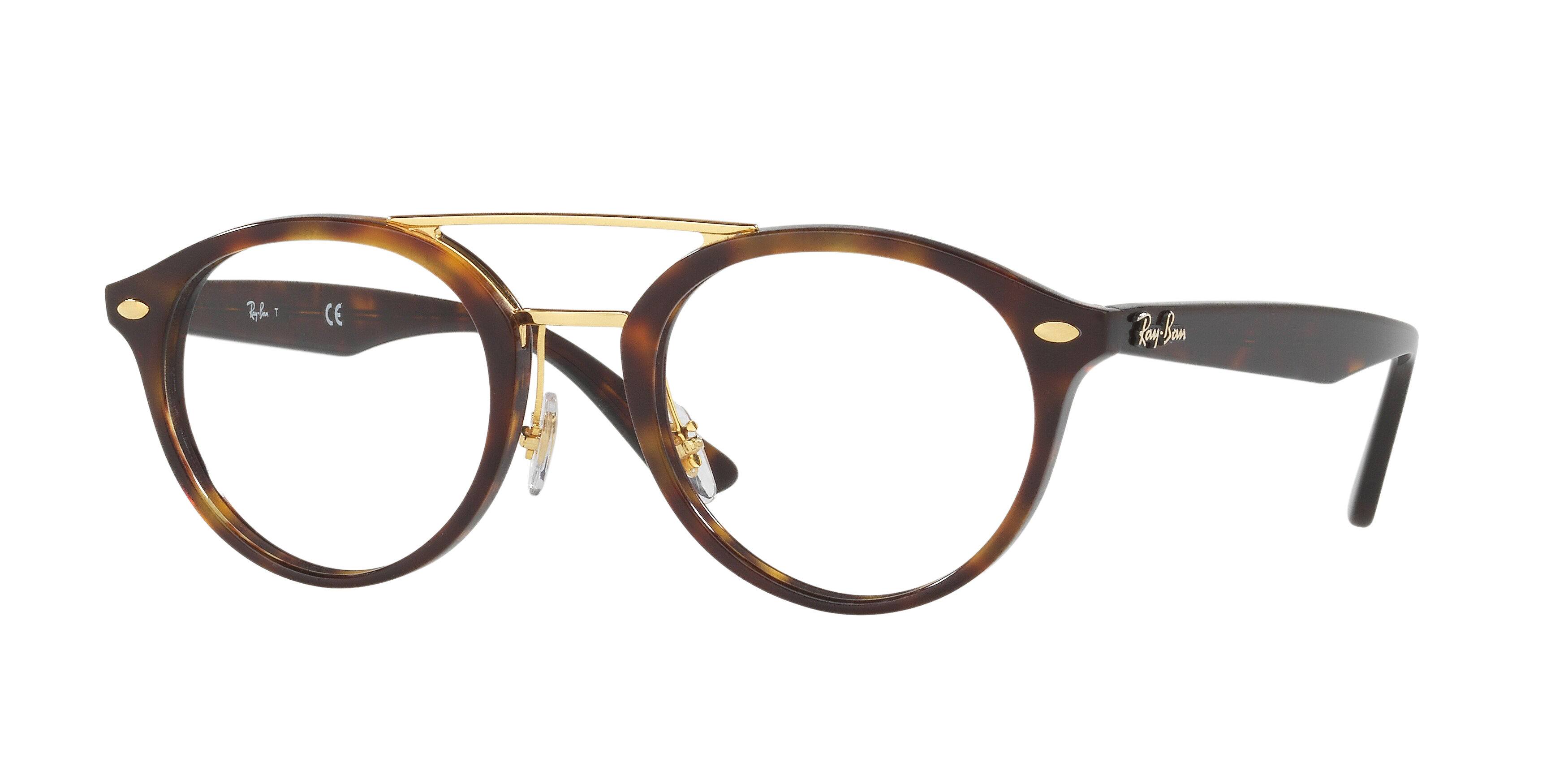 Ray-Ban RX5354 square eyeglasses in Top Brown Havana/Havana Brown
