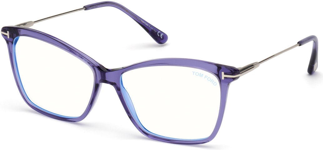 081 - Shiny Transparent Purple, Shiny Palladium / Blue Block Lenses