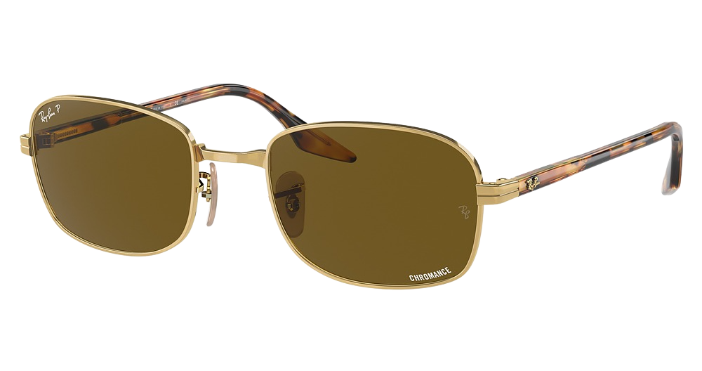 Ray-Ban RB3690 round sunglasses in Arista/Polarized Brown