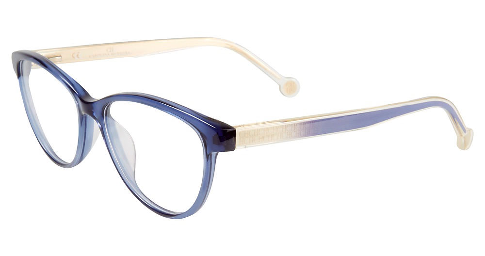 Carolina Herrera VHE677K cateye eyeglasses in Shiny Blue 0 D99