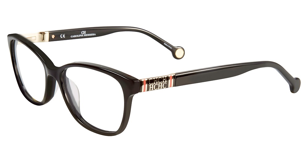 Carolina Herrera VHE709K round eyeglasses in Black 700