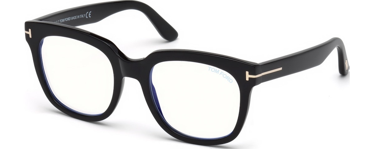 Shiny Black/ Blue Block Lenses