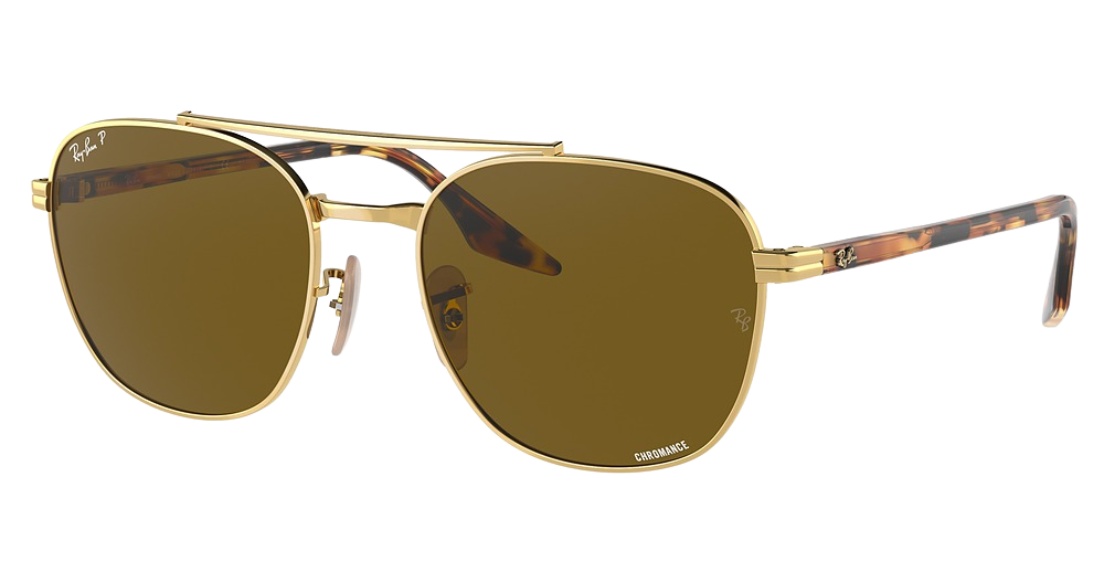 Ray-Ban RB3688 aviator sunglasses in Arista/Polarized Brown