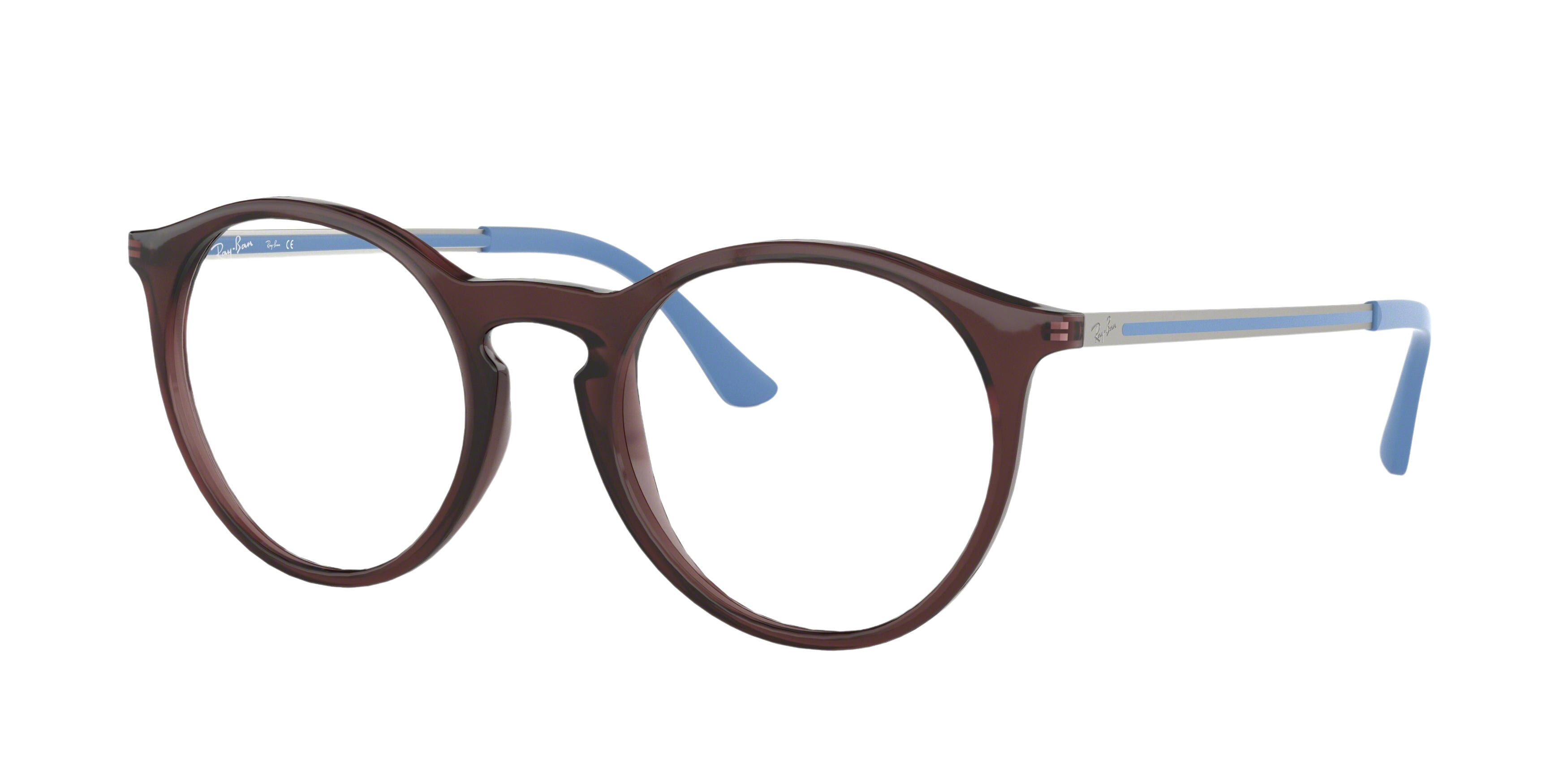 Ray-Ban RX7132 round eyeglasses in Opal Brown