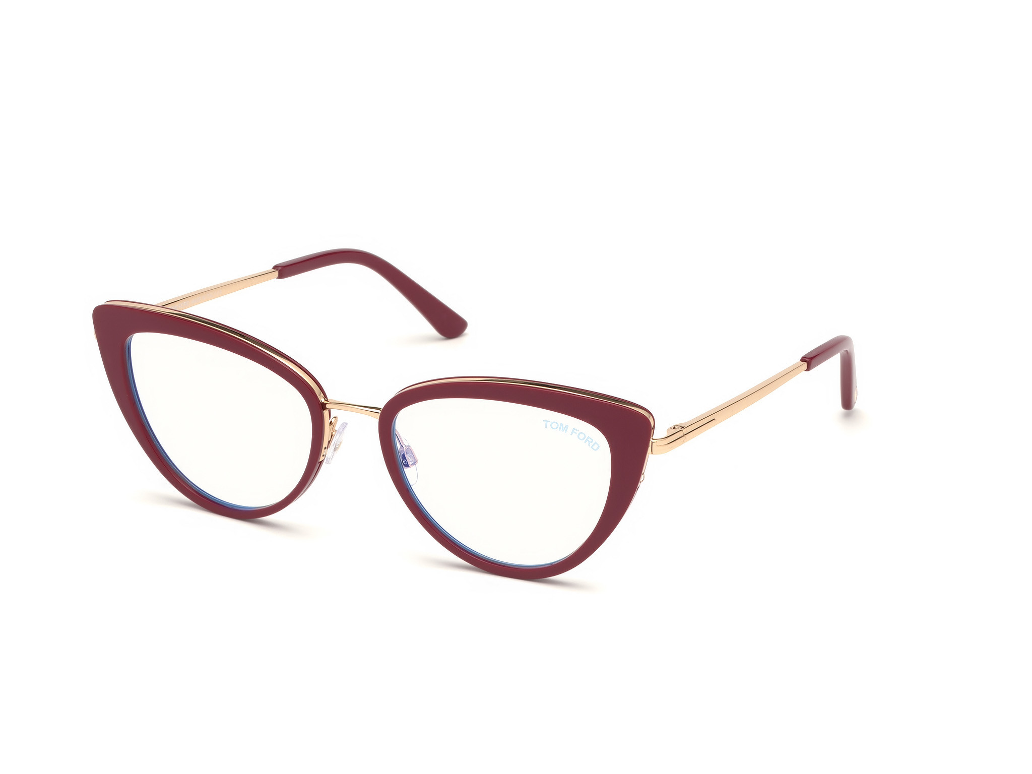 Shiny Fuchsia, Shiny Rose Gold / Blue Block Lenses