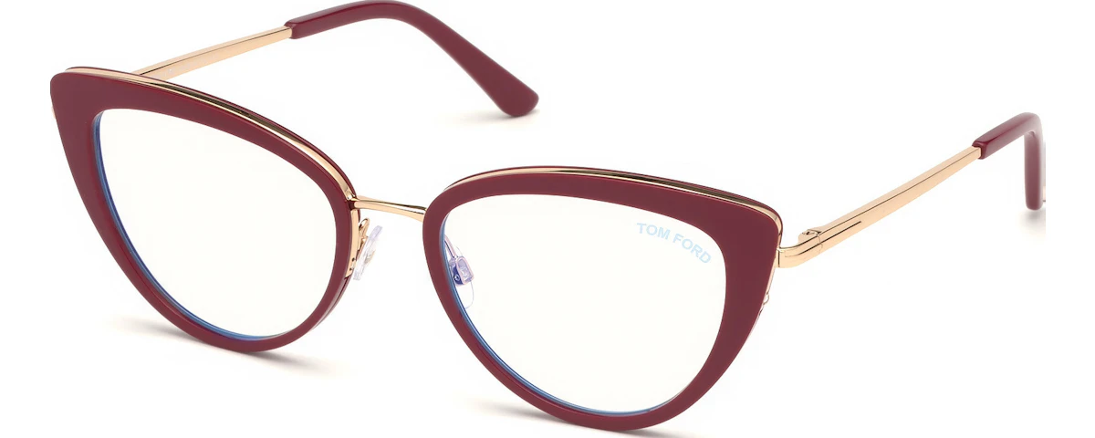 Shiny Fuchsia, Shiny Rose Gold / Blue Block Lenses