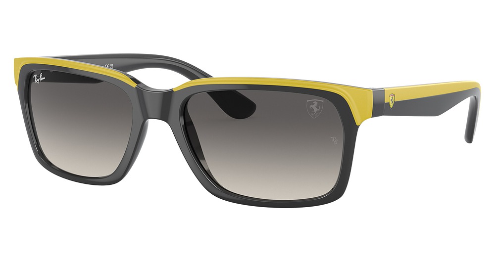 Ray-Ban RB4393M square sunglasses in Grey on Rubber Yellow/Grey Gradient