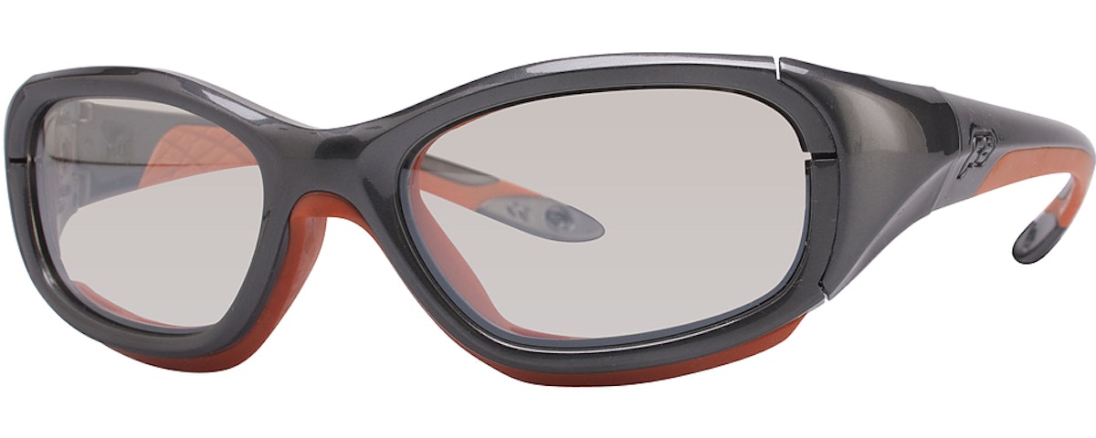 Shiny Grey/Orange / Clear With Silver Flash Mirror