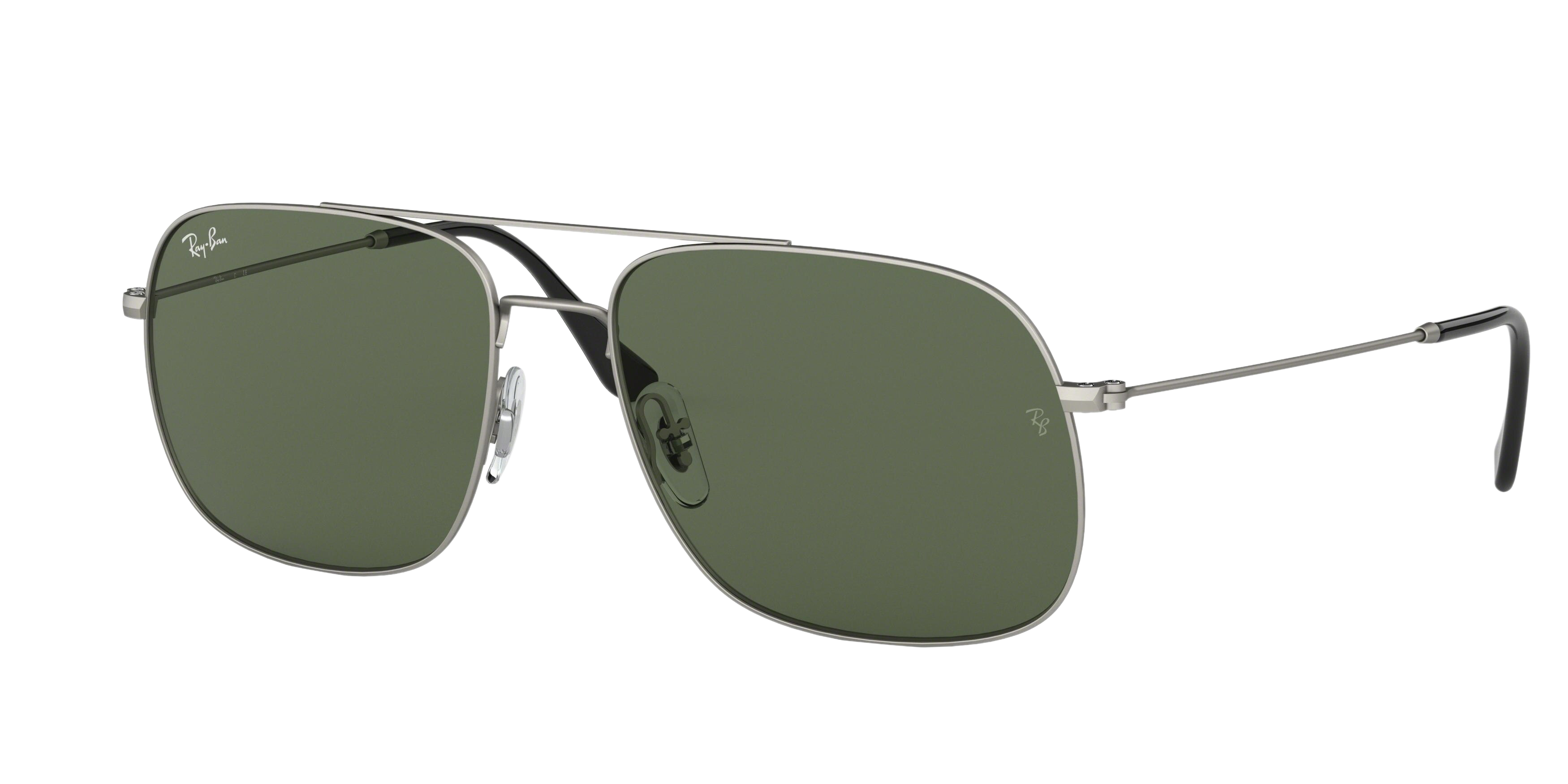 Ray-Ban RB3595 square sunglasses in Rubber Silver