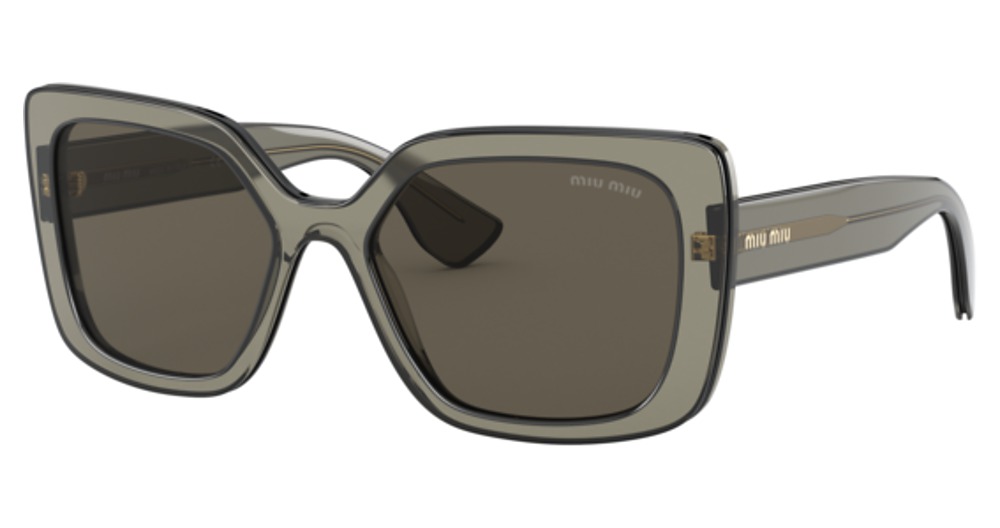 Miu Miu MU 09VS cateye sunglasses in Black Transparent/Brown