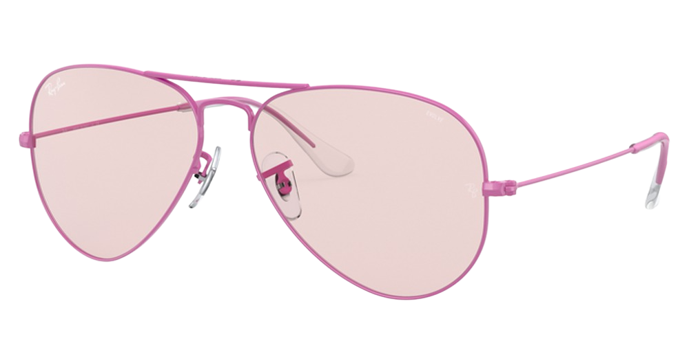Ray-Ban RB3025 AVIATOR LARGE METAL round sunglasses in Violet/Photo Evolve Pink/Violet