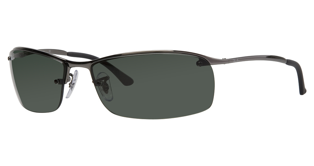 Ray-Ban RB3183 RB3183 rectangle sunglasses in Gunmetal/Grey Green