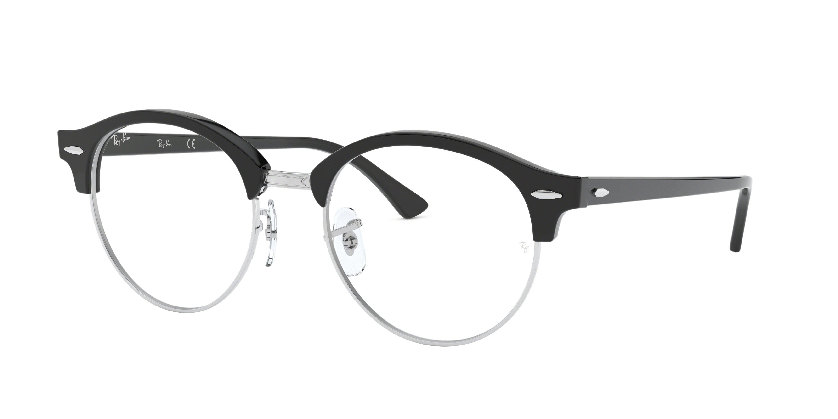 Ray-Ban RX4246V round eyeglasses in Shiny Black