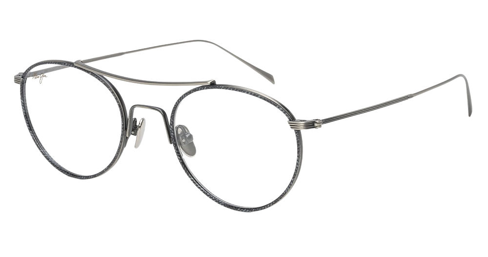 Antique Silver Matte with Grey Fabric Pattern Eye Rim