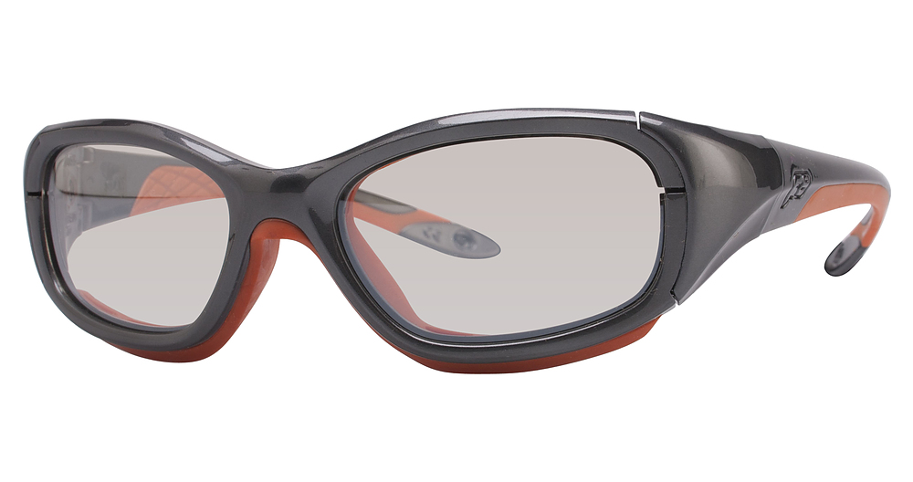 Shiny Grey/Orange / Clear With Silver Flash Mirror