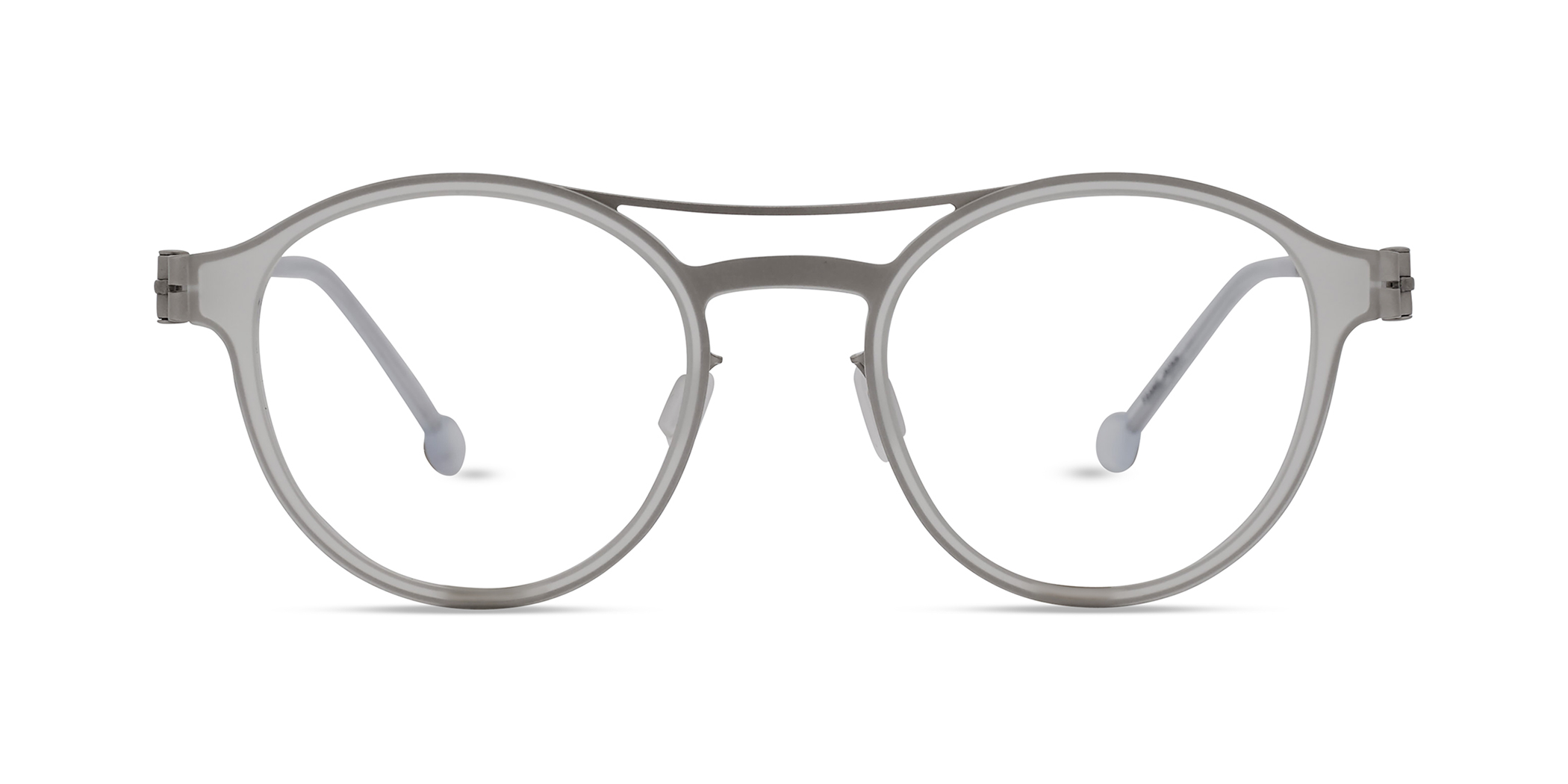 Modo BABILA round eyeglasses in Crystal/Crome