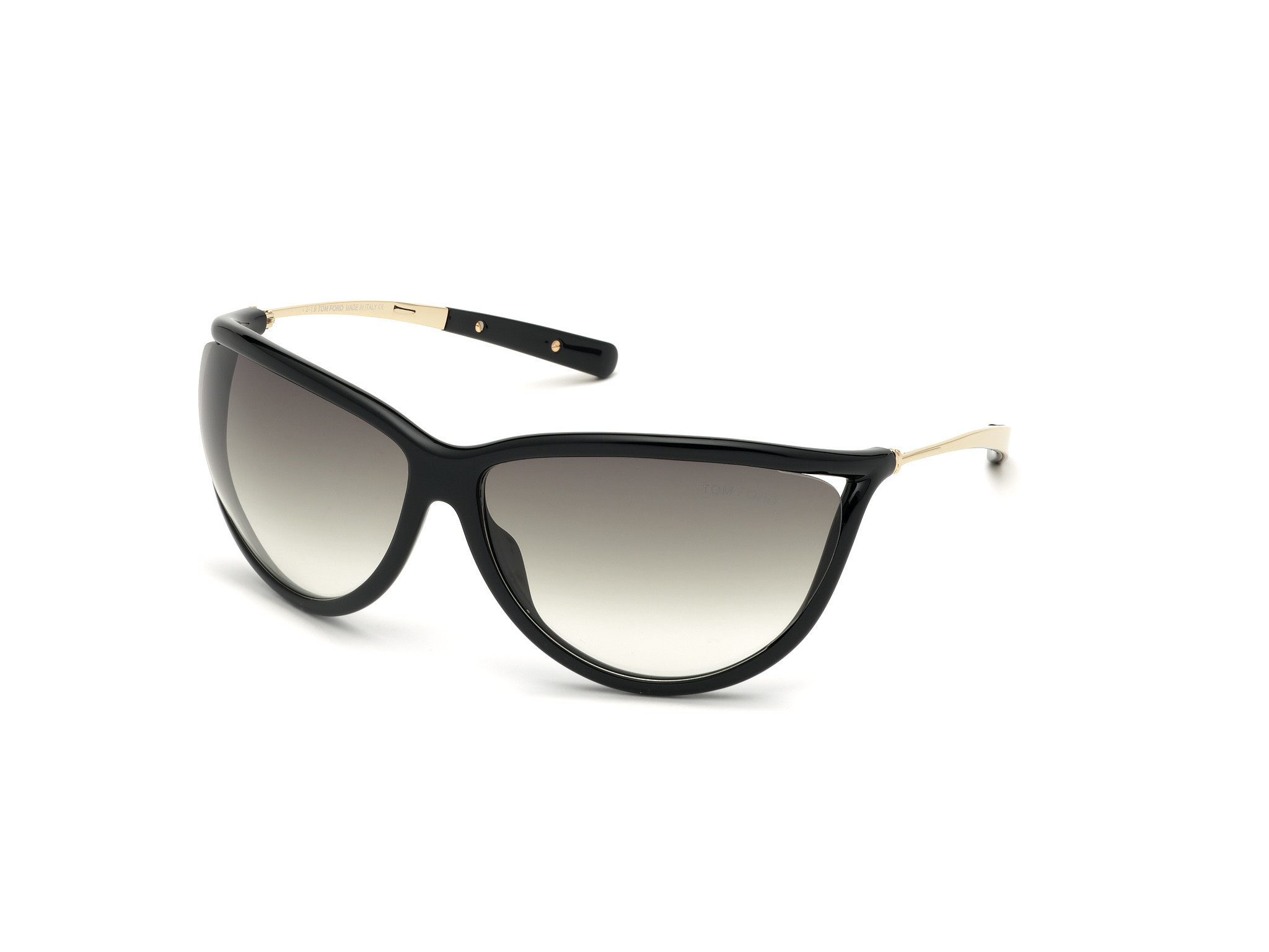 Tom Ford FT0770 Tammy square sunglasses in Shiny Black W. Shiny Rose Gold