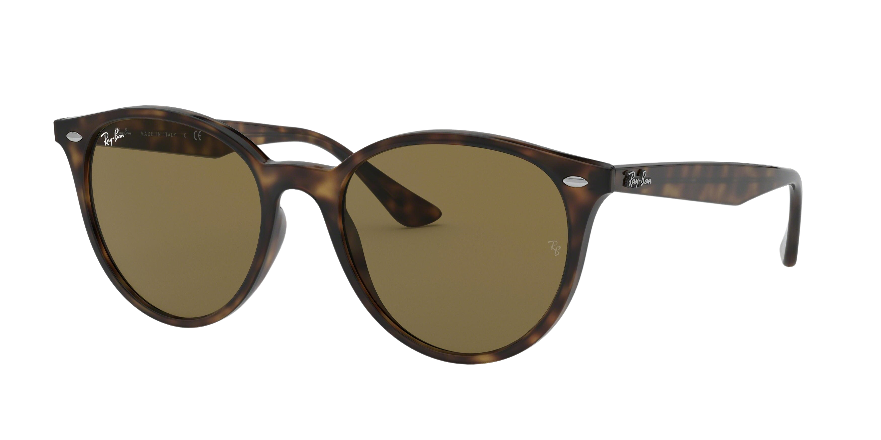 Ray-Ban RB4305F round sunglasses in Havana