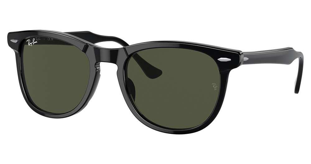 Ray-Ban RB2398F #N/D round sunglasses in Black/Green