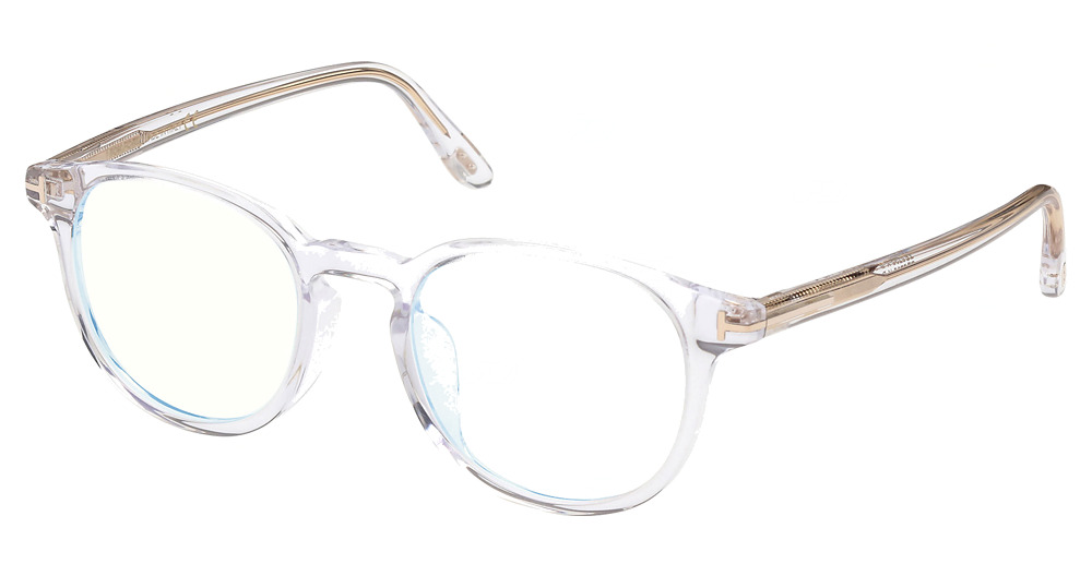 Tom Ford FT5795-K-B round eyeglasses in Crystal