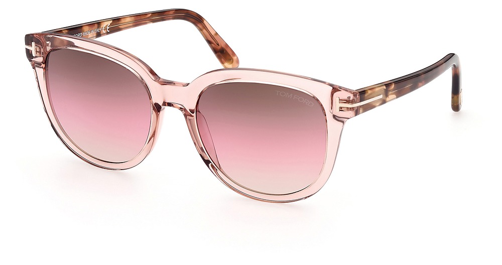 Tom Ford FT0914-F round sunglasses in Shiny Pink/Gradient Brown