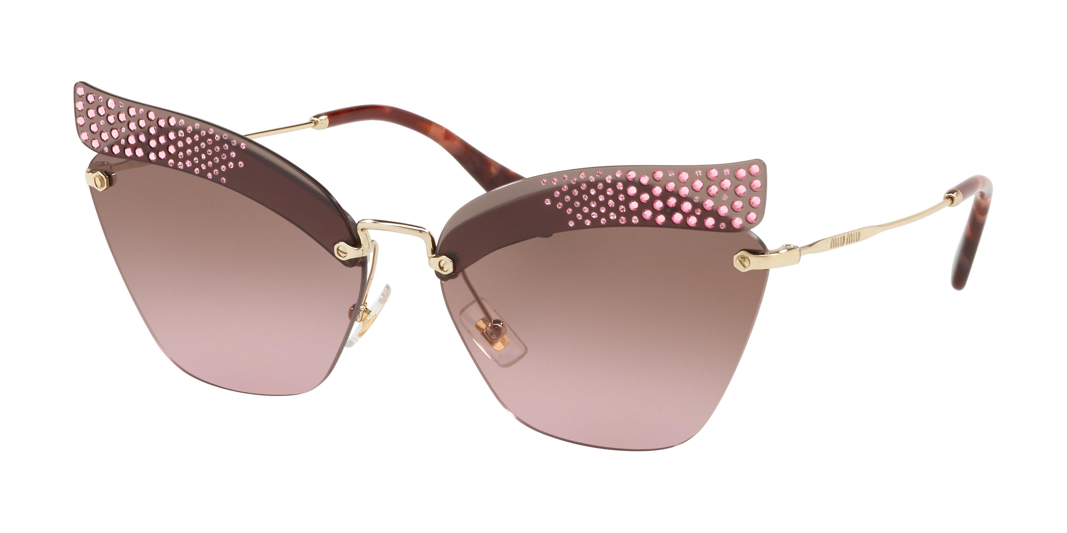 Miu Miu MU 56TS square sunglasses in Dark Pink Transparent