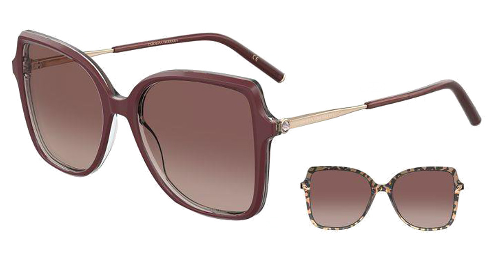 Carolina Herrera HER 0179/S square sunglasses in Burgundy Gold/Pink Doubleshade