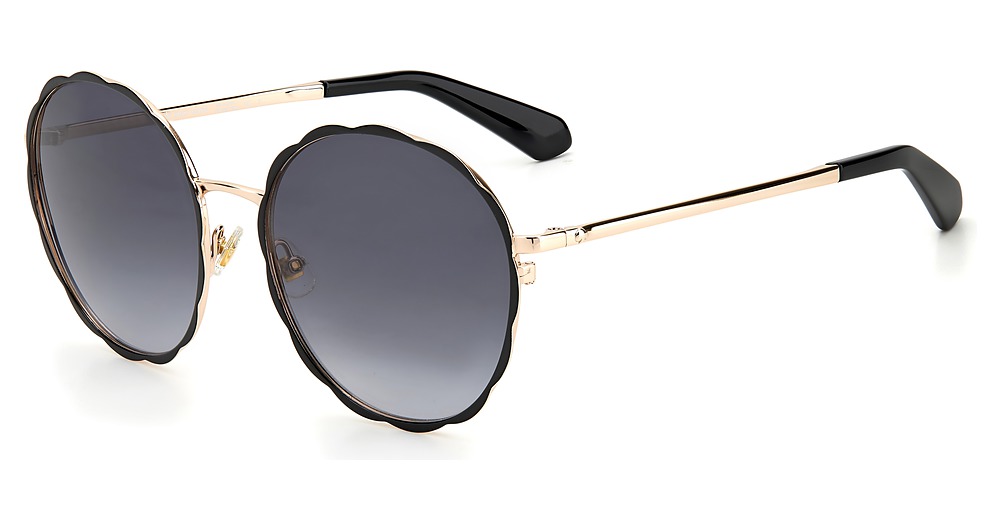 Kate Spade CANNES/G/S round sunglasses in Black/Grey Shaded