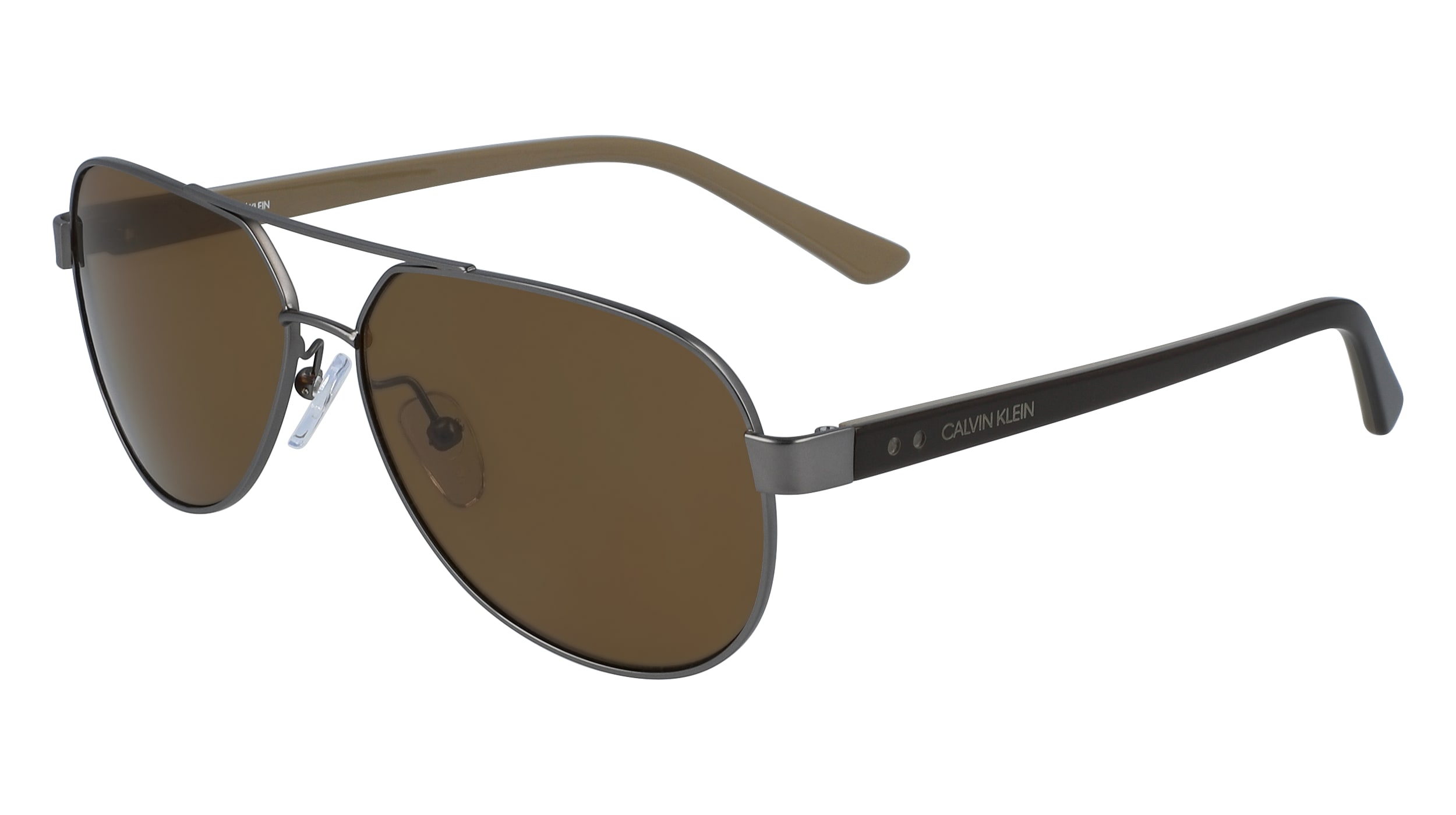 SATIN GUNMETAL/BROWN