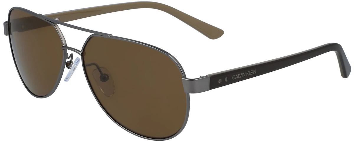 SATIN GUNMETAL/BROWN
