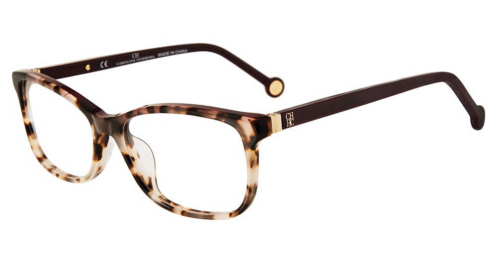 Carolina Herrera VHE732K rectangle eyeglasses in Pink Tortoise 0 M65