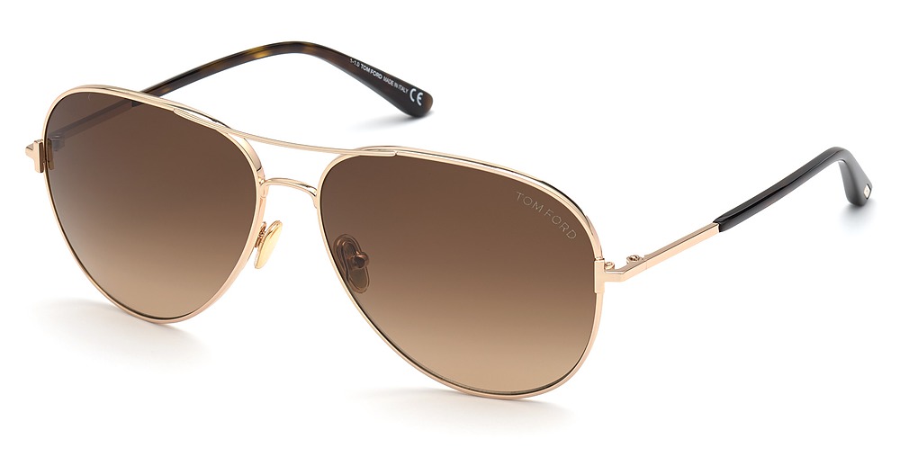 Tom Ford FT0823 aviator sunglasses in Shiny Rose Gold/Gradient Brown