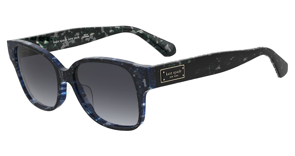 Kate Spade KS TRL 2/G/S/US square sunglasses in Blue Hvna/Dark Grey Shaded