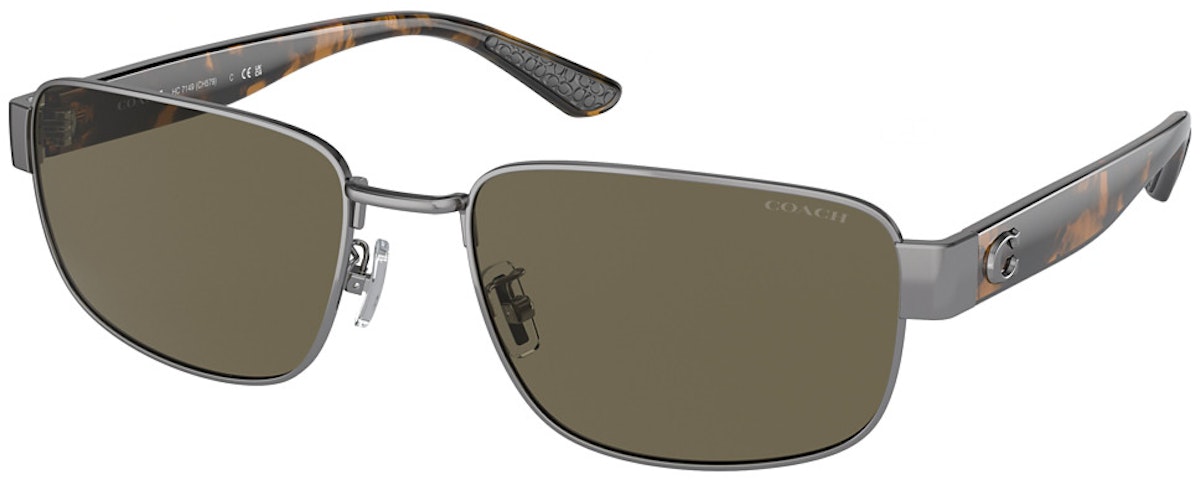 SHINY GUNMETAL / BROWN SOLID