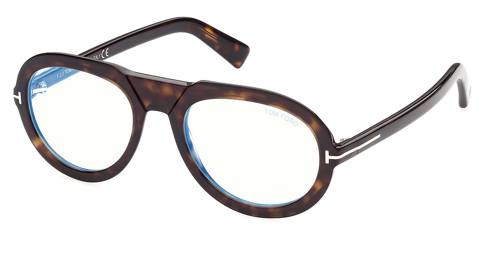 Tom Ford FT5756-B aviator eyeglasses in Dark Havana