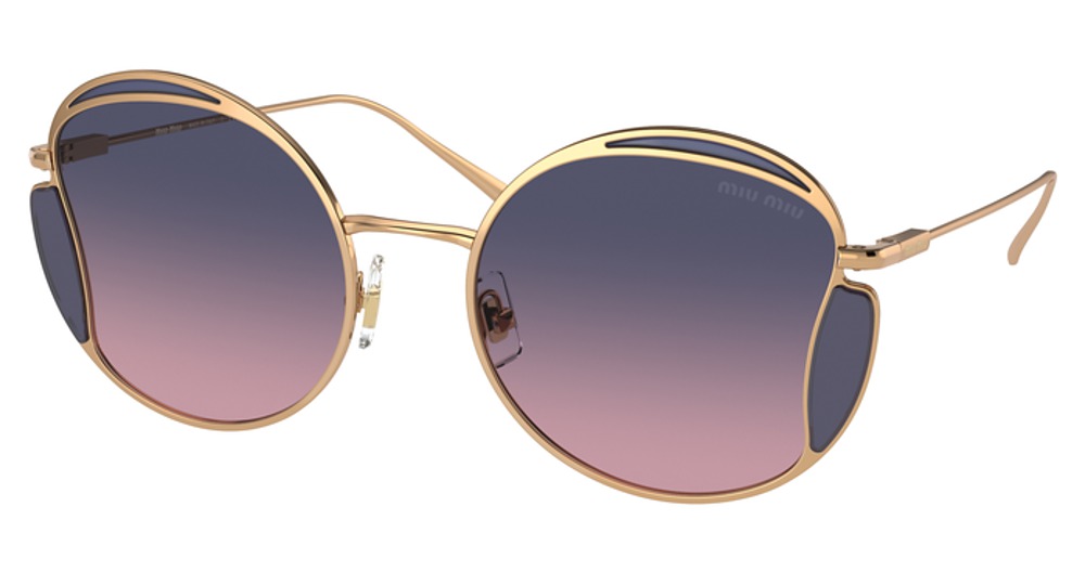 Miu Miu MU 56XS round sunglasses in Brass/Pink Gradient Blue