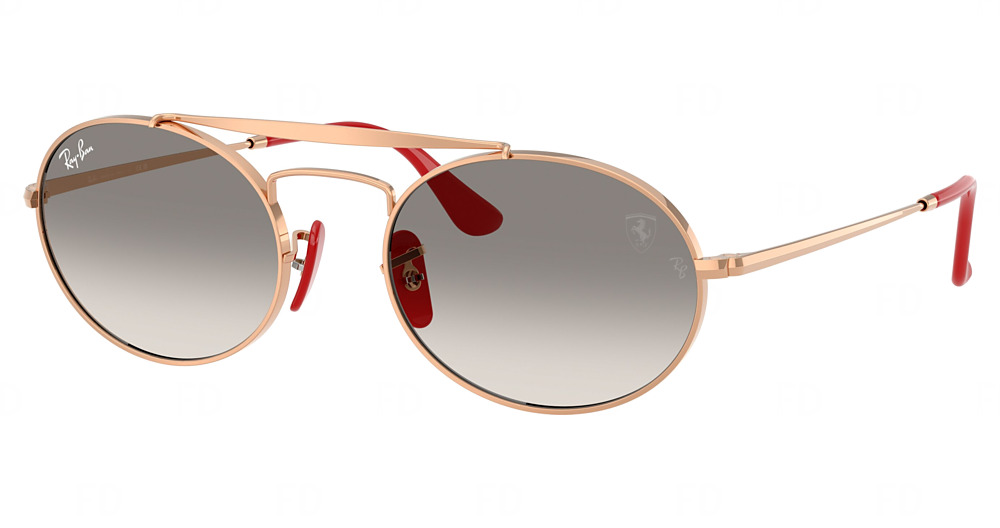 Ray-Ban RB3775M aviator sunglasses in Rose Gold/Clear Gradient Grey