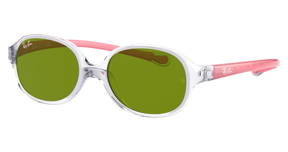 Ray-Ban RJ9187S round sunglasses in Transparent Light Violet/Green