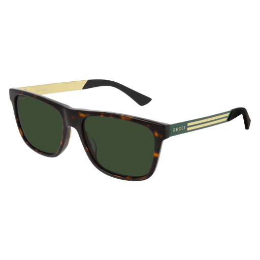 Gucci GG0687S rectangle sunglasses in Havana Green Green/Nylon