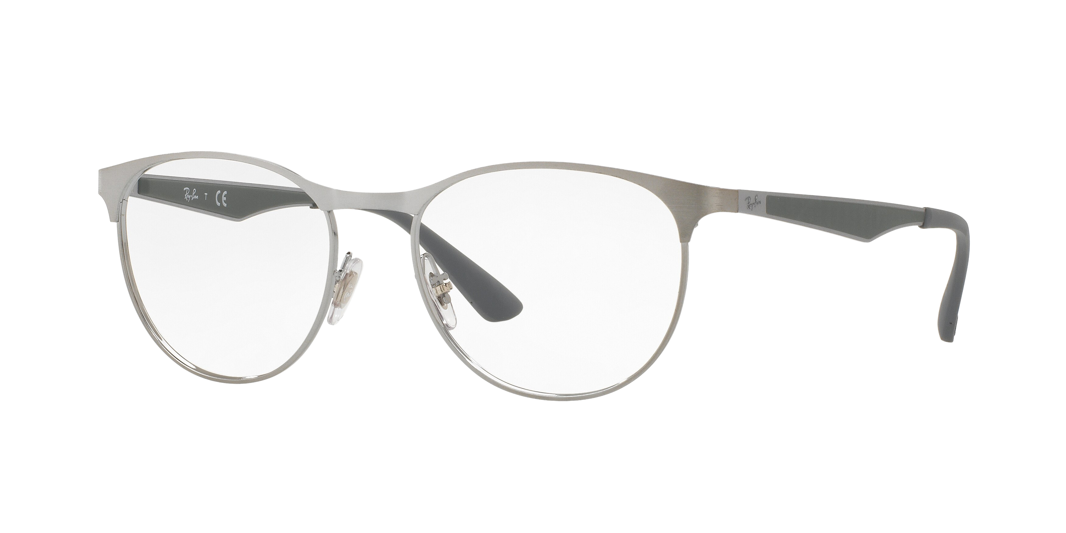 Ray-Ban RX6365 round eyeglasses in Gunmetal Top on Brushed Gunmet