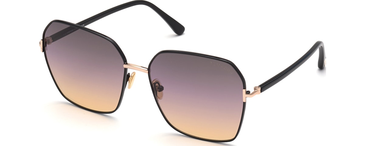 01B - Rose Gold, Black / Graident Smoke To Liliac To Sand Lenses