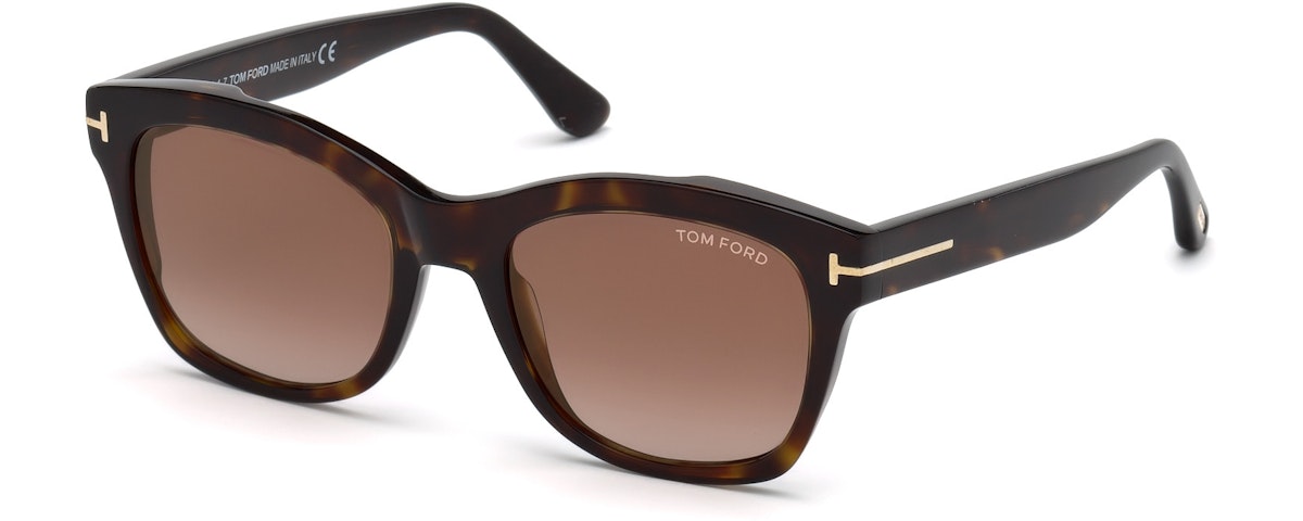 Classic Dark Havana, Rose Gold T Logo/ Grad. Brown Lenses, Gold Flash