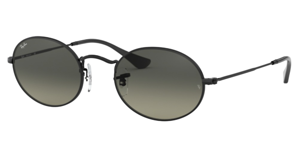 Ray-Ban RB3547N OVAL round sunglasses in Black/Light Grey Gradient Dark Grey