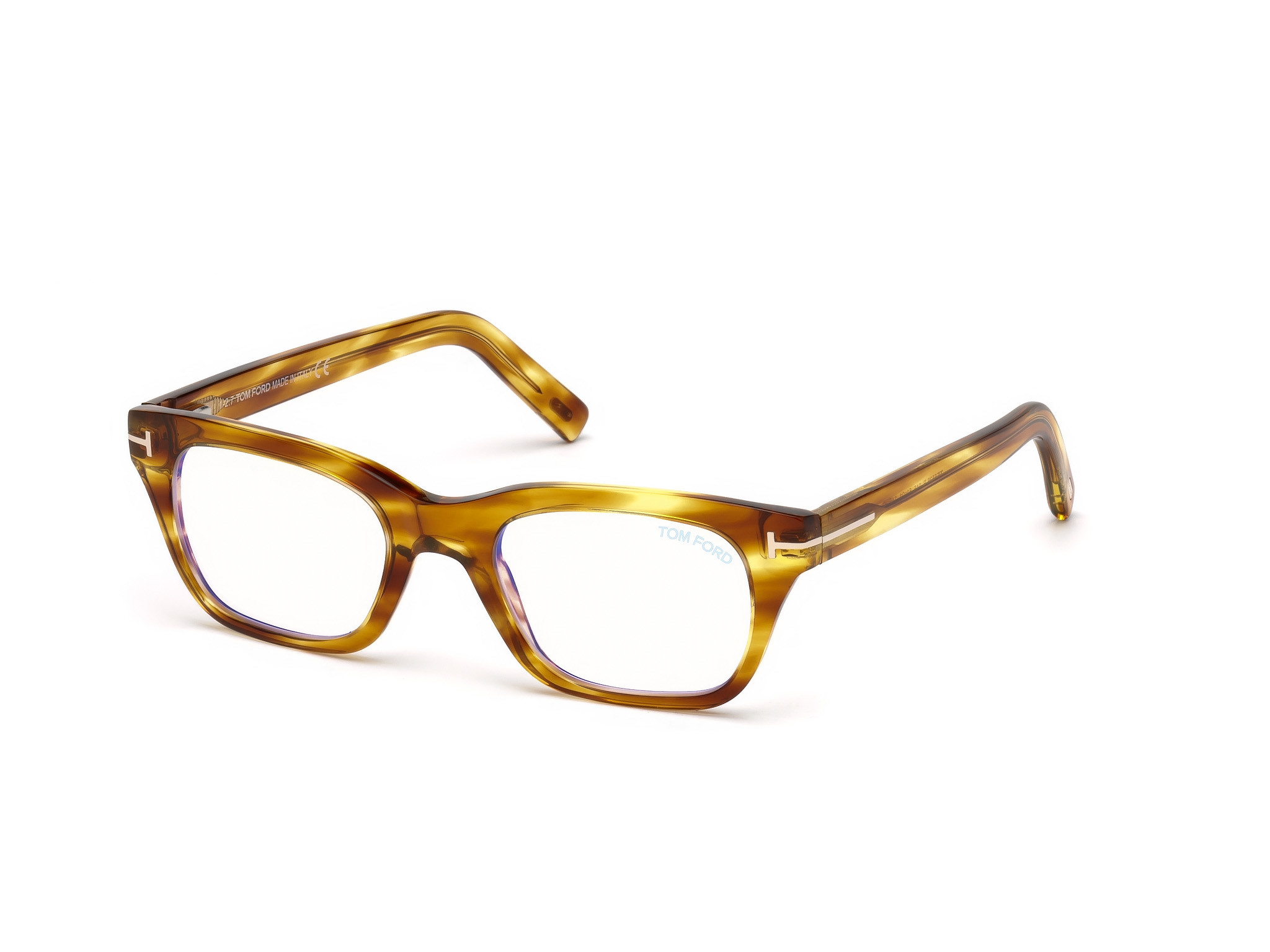 Shiny Striped Light Brown/ Blue Block Lenses