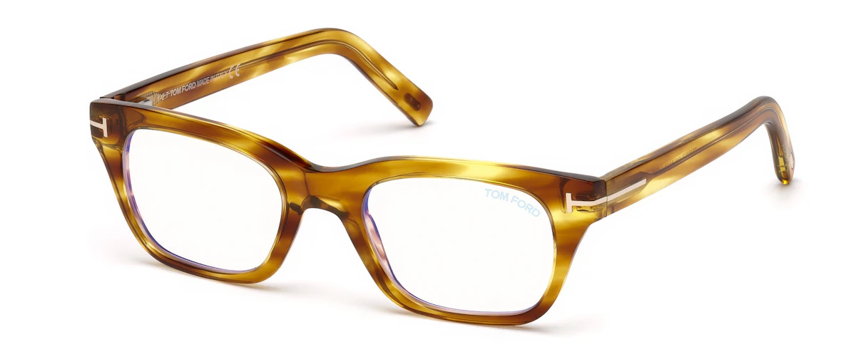 Shiny Striped Light Brown/ Blue Block Lenses
