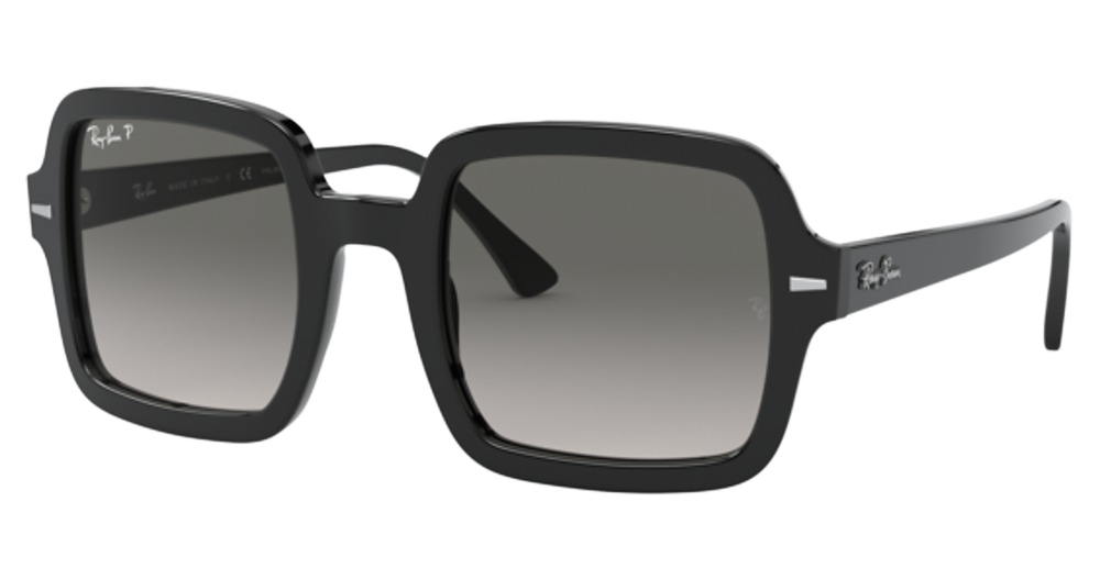 Ray-Ban RB2188F square sunglasses in Black/Grey Gradient Dark Grey