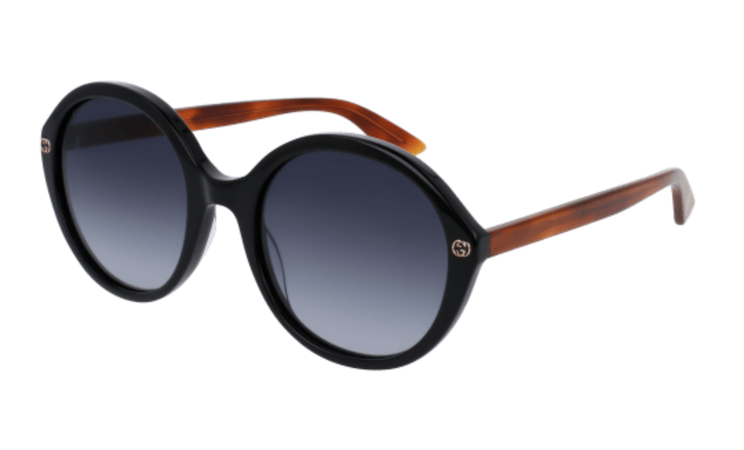 Gucci GG0023S round sunglasses in Black/Havana/Grey