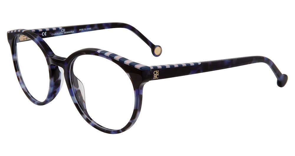 Carolina Herrera VHE802K round eyeglasses in Blue Multi 06 Dq