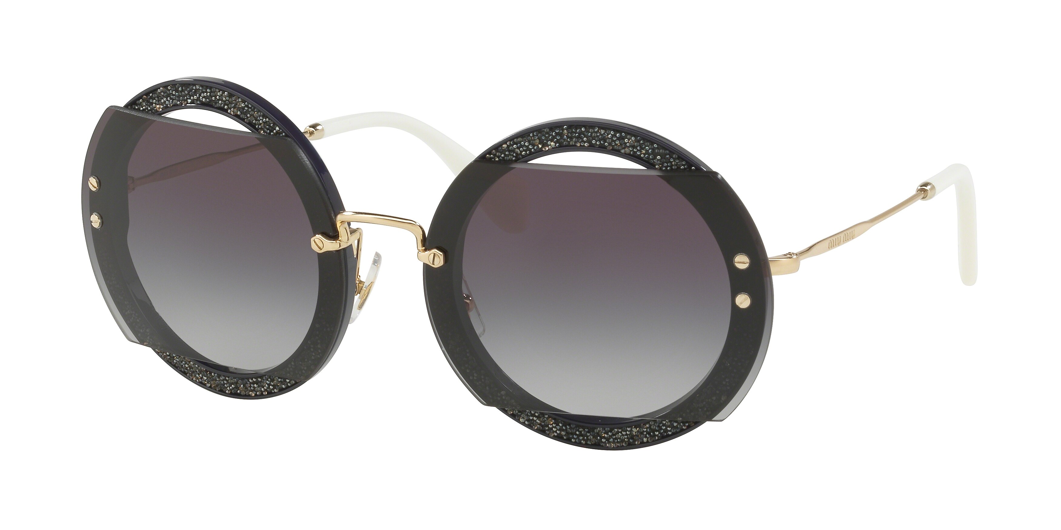 Miu Miu MU 06SS round sunglasses in Dark Violet